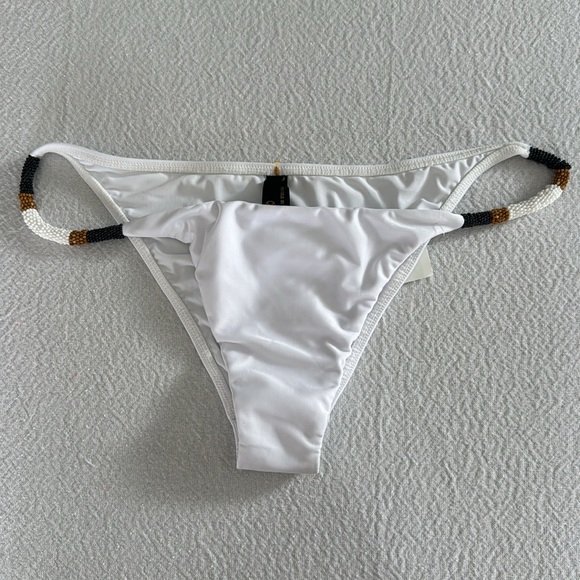 ViX Ella Bead-Embellished String Bikini Bottoms, Size Large, $112 - Picture 4 of 6